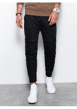 Spodnie męskie dresowe - czarne V2 P1087 ze sklepu ombre w kategorii Spodnie męskie - zdjęcie 159047919