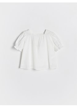 Reserved - Bluzka z bufiastym rękawem - złamana biel ze sklepu Reserved w kategorii Koszulki niemowlęce - zdjęcie 159051346