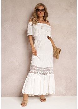 Biała Sukienka Maxi Hiszpanka z Wiskozy Millore ze sklepu Renee odzież w kategorii Sukienki - zdjęcie 159068158