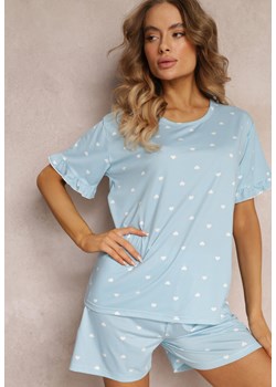 Niebieski 2-częściowy Komplet Piżamowy w Serduszka Ronis ze sklepu Renee odzież w kategorii Piżamy damskie - zdjęcie 159071237