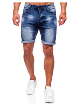 Granatowe krótkie spodenki jeansowe męskie Denley MP0260BS ze sklepu Denley w kategorii Spodenki męskie - zdjęcie 159081768