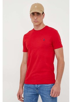 Polo Ralph Lauren t-shirt bawełniany kolor czerwony ze sklepu ANSWEAR.com w kategorii T-shirty męskie - zdjęcie 159082418