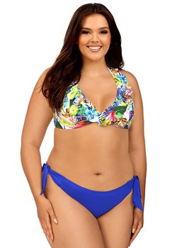Dwuczęściowy strój kąpielowy z falbanką Plus Size L3129/3, Kolor niebieski-wzór, Rozmiar 38H, Lorin ze sklepu Primodo w kategorii Stroje kąpielowe - zdjęcie 159085686