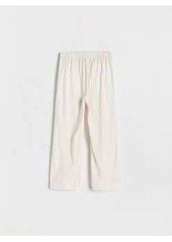 Reserved - Wzorzyste spodnie z lnem - Beżowy ze sklepu Reserved w kategorii Spodnie dziewczęce - zdjęcie 159090777