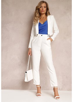 Białe Spodnie Cygaretki Zalko ze sklepu Renee odzież w kategorii Spodnie damskie - zdjęcie 159096877