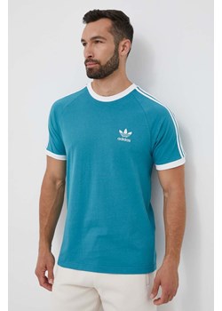 adidas Originals t-shirt bawełniany kolor turkusowy z aplikacją ze sklepu ANSWEAR.com w kategorii T-shirty męskie - zdjęcie 159097957