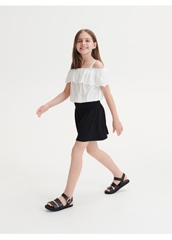 Reserved - Szorty z marszczoną talią - czarny ze sklepu Reserved w kategorii Spodenki dziewczęce - zdjęcie 159100217