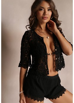 Czarny Kardigan Narzutka Goslan ze sklepu Renee odzież w kategorii Swetry damskie - zdjęcie 159100818