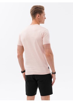 T-shirt męski bawełniany z nadrukiem - jasnoróżowa V2 S1741 ze sklepu ombre w kategorii T-shirty męskie - zdjęcie 159107585