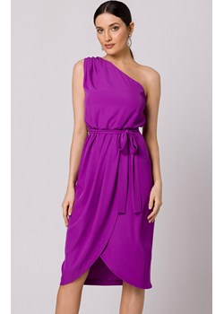 Sukienka na jedno ramię w kolorze lawendowym K160, Kolor lawendowy, Rozmiar L, makover ze sklepu Primodo w kategorii Sukienki - zdjęcie 159111537