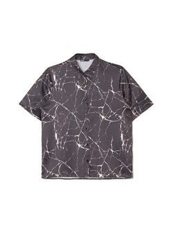 Cropp - Wzorzysta koszula z krótkim rękawem - czarny ze sklepu Cropp w kategorii Koszule damskie - zdjęcie 159124467
