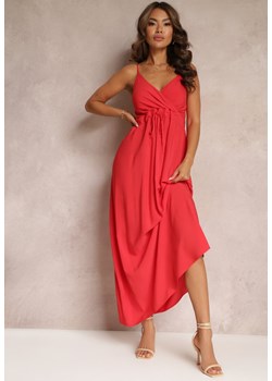 Czerwona Sukienka z Wiskozy Anomaria ze sklepu Renee odzież w kategorii Sukienki - zdjęcie 159125048