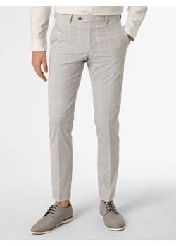 Finshley & Harding London Męskie spodnie od garnituru modułowego Mężczyźni Slim Fit jasny szary w kratkę ze sklepu vangraaf w kategorii Spodnie męskie - zdjęcie 159136566
