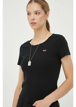 Levi&apos;s t-shirt damski kolor czarny ze sklepu ANSWEAR.com w kategorii Bluzki damskie - zdjęcie 159137188