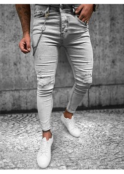 Spodnie jeansowe męskie szare OZONEE O/273SP ze sklepu ozonee.pl w kategorii Jeansy męskie - zdjęcie 159143028