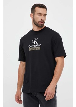 Calvin Klein Jeans t-shirt bawełniany kolor czarny z nadrukiem ze sklepu ANSWEAR.com w kategorii T-shirty męskie - zdjęcie 159161478