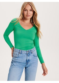 Reserved - Bluzka slim fit - zielony ze sklepu Reserved w kategorii Bluzki damskie - zdjęcie 159167335
