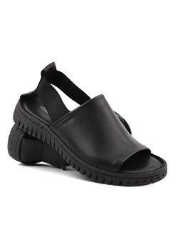 Czarne sandały damskie skórzane - VENEZIA 4154302 ze sklepu ulubioneobuwie w kategorii Sandały damskie - zdjęcie 159168409