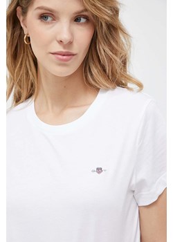 Gant t-shirt bawełniany kolor biały ze sklepu ANSWEAR.com w kategorii Bluzki damskie - zdjęcie 159169058