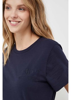 Gant t-shirt bawełniany kolor granatowy ze sklepu ANSWEAR.com w kategorii Bluzki damskie - zdjęcie 159169078
