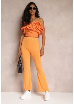Pomarańczowe Materiałowe Spodnie Dzwony Daytonsia ze sklepu Renee odzież w kategorii Spodnie damskie - zdjęcie 159178188