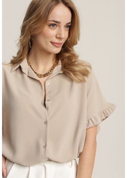 Beżowa Koszula Nedasis ze sklepu Renee odzież w kategorii Koszule damskie - zdjęcie 159180085