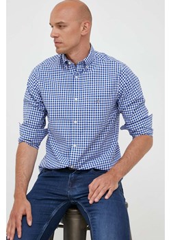 Gant koszula bawełniana męska kolor niebieski regular z kołnierzykiem button-down ze sklepu ANSWEAR.com w kategorii Koszule męskie - zdjęcie 159190827
