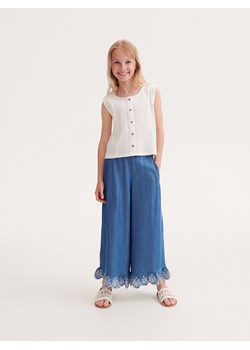 Reserved - Bawełniana bluzka - Kremowy ze sklepu Reserved w kategorii Bluzki dziewczęce - zdjęcie 159193836