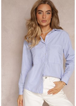 Niebieska Koszula w Paski z Szerokimi Kieszeniami Lorelia ze sklepu Renee odzież w kategorii Koszule damskie - zdjęcie 159194617