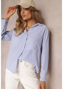 Niebieska Koszula w Paski z Szerokimi Kieszeniami Lorelia ze sklepu Renee odzież w kategorii Koszule damskie - zdjęcie 159194618