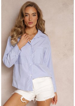 Niebieska Koszula w Paski z Szerokimi Kieszeniami Lorelia ze sklepu Renee odzież w kategorii Koszule damskie - zdjęcie 159194619