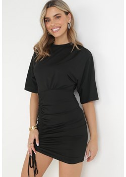 Czarna Sukienka Mini z Rękawem typu Nietoperz Nezia ze sklepu Born2be Odzież w kategorii Sukienki - zdjęcie 159195099