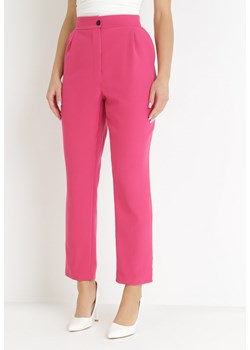 Ciemnoróżowe Spodnie Cygaretki Borlo ze sklepu Born2be Odzież w kategorii Spodnie damskie - zdjęcie 159195149