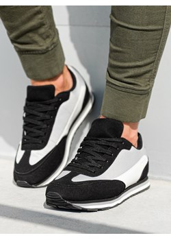Buty męskie sneakersy - czarne V1 T349 ze sklepu ombre w kategorii Buty sportowe męskie - zdjęcie 159195667