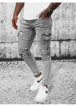 Spodnie jeansowe męskie szare OZONEE O/B5721Z ze sklepu ozonee.pl w kategorii Jeansy męskie - zdjęcie 159197317
