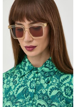 Bottega Veneta okulary przeciwsłoneczne damskie kolor beżowy ze sklepu ANSWEAR.com w kategorii Okulary przeciwsłoneczne damskie - zdjęcie 159198948