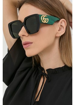 Gucci okulary przeciwsłoneczne damskie kolor zielony GG0956S ze sklepu ANSWEAR.com w kategorii Okulary przeciwsłoneczne damskie - zdjęcie 159198967