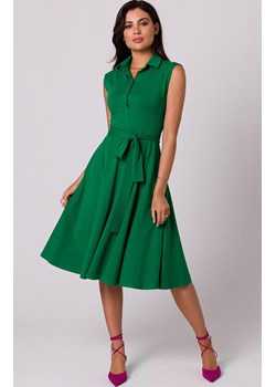 Sukienka bawełniana z rozkloszowanym dołem w soczystej zieleni B261, Kolor zielony, Rozmiar L, BE ze sklepu Primodo w kategorii Sukienki - zdjęcie 159204238