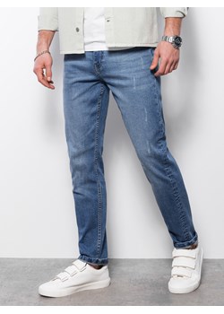 Spodnie męskie jeansowez przetarciami REGULAR FIT - niebieskie V3 OM-PADP-0102 ze sklepu ombre w kategorii Jeansy męskie - zdjęcie 159212619
