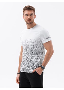 T-shirt męski z ciekawym nadrukiem - biały V1 S1625 ze sklepu ombre w kategorii T-shirty męskie - zdjęcie 159246039
