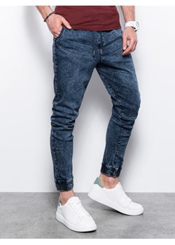 Spodnie męskie jeansowe joggery - niebieskie V1 P1027 ze sklepu ombre w kategorii Jeansy męskie - zdjęcie 159246309