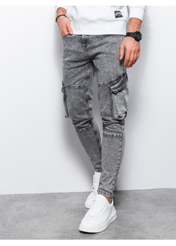 Spodnie męskie jeansowe - szare V1 P1079 ze sklepu ombre w kategorii Jeansy męskie - zdjęcie 159246416