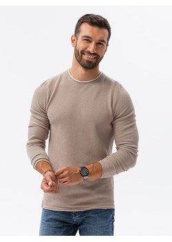 Sweter męski - brązowy V9 E121 ze sklepu ombre w kategorii Swetry męskie - zdjęcie 159246779