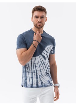 T-shirt męski bawełniany TIE DYE - ciemnoniebieski V4 S1617 ze sklepu ombre w kategorii T-shirty męskie - zdjęcie 159247186