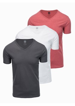 Zestaw koszulek bawełnianych V-NECK 3-pak - mix V13 Z29 ze sklepu ombre w kategorii T-shirty męskie - zdjęcie 159247356