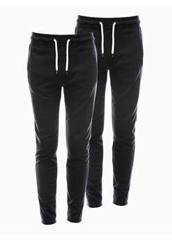 Zestaw spodni męskich dresowych 2-pak - czarne V5 Z38 ze sklepu ombre w kategorii Spodnie męskie - zdjęcie 159247745