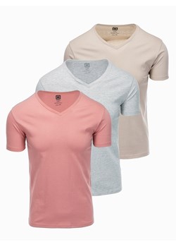 Zestaw koszulek bawełnianych V-NECK 3-pak - mix V14 Z29 ze sklepu ombre w kategorii T-shirty męskie - zdjęcie 159248167