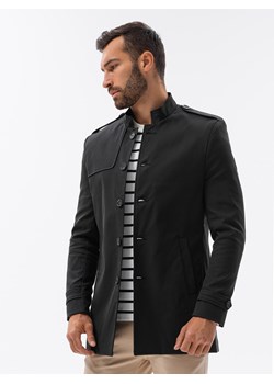 Płaszcz męski - czarny V1 C269 ze sklepu ombre w kategorii Płaszcze męskie - zdjęcie 159248317