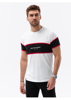 T-shirt męski bawełniany - biały V1 S1629 ze sklepu ombre w kategorii T-shirty męskie - zdjęcie 159248729