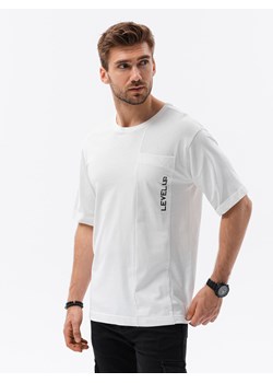 T-shirt męski bawełniany OVERSIZE - biały V1 S1628 ze sklepu ombre w kategorii T-shirty męskie - zdjęcie 159248879